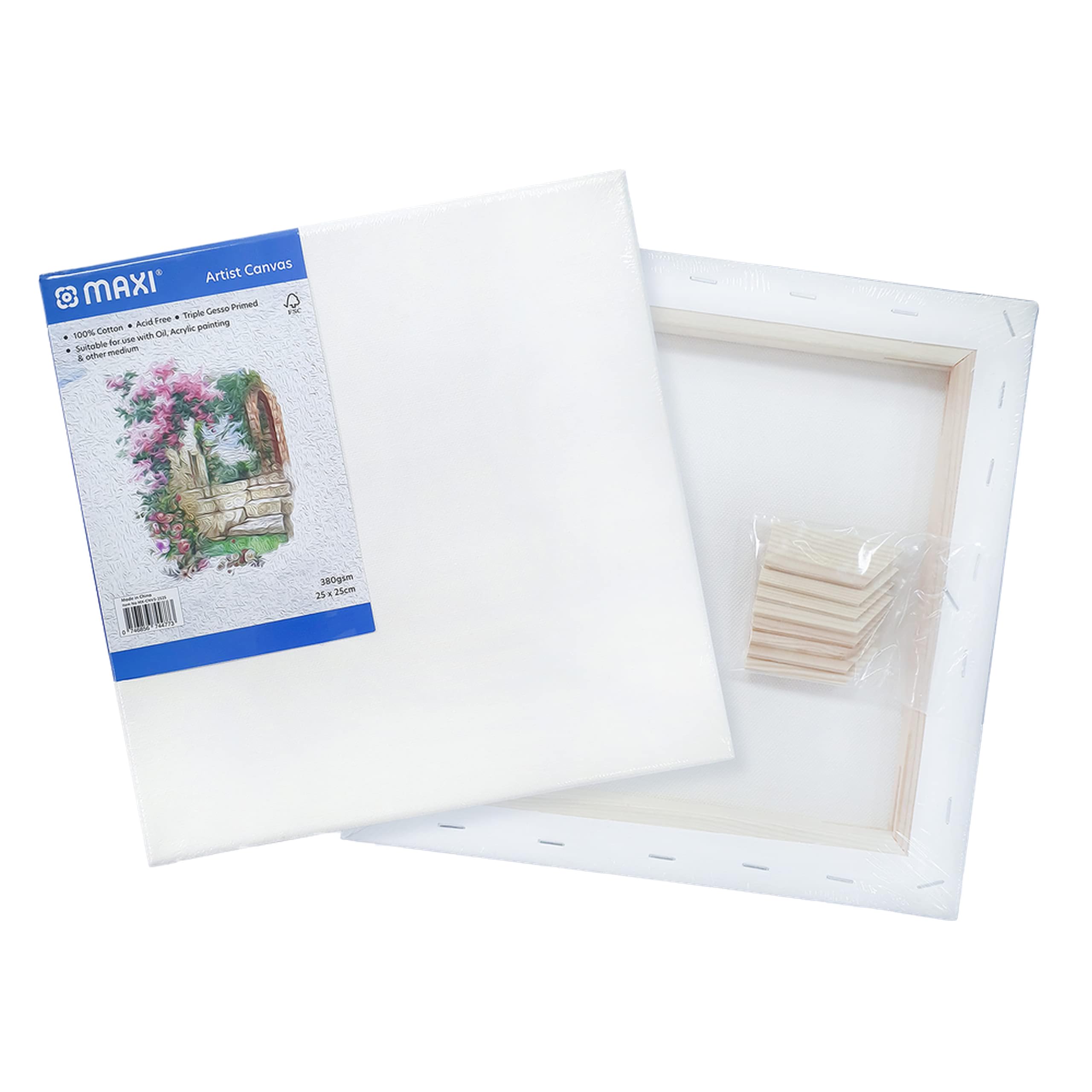 STRETCHED CANVAS BOARD 380 GSM 25X25