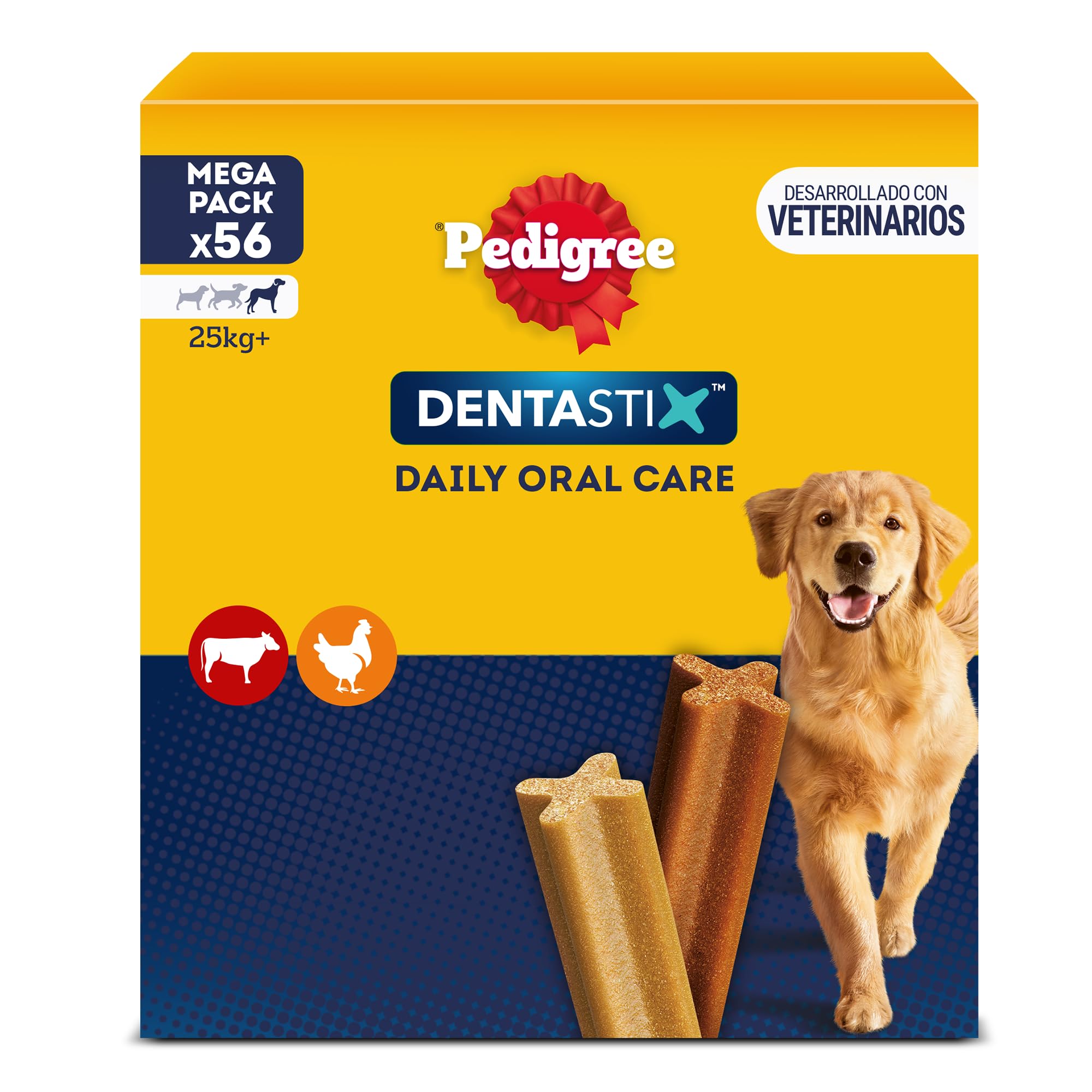 Pedigree Dentastix Snack Dental para la Higiene Oral de Perros Grandes (1 Pack de 56ud)