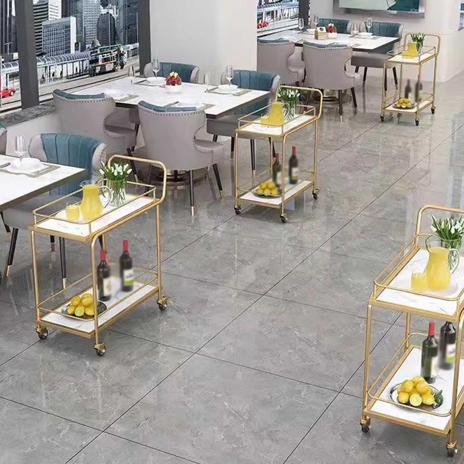 Wózek Ze Stali Nierdzewnej, Wózek Do Laboratorium Dentystycznego, Przenośny Wózek Do Serwowania Na Kółkach - Sprzęt Laboratoryjny, Do Placówek,Gold+white-69 * 38 * 86cm