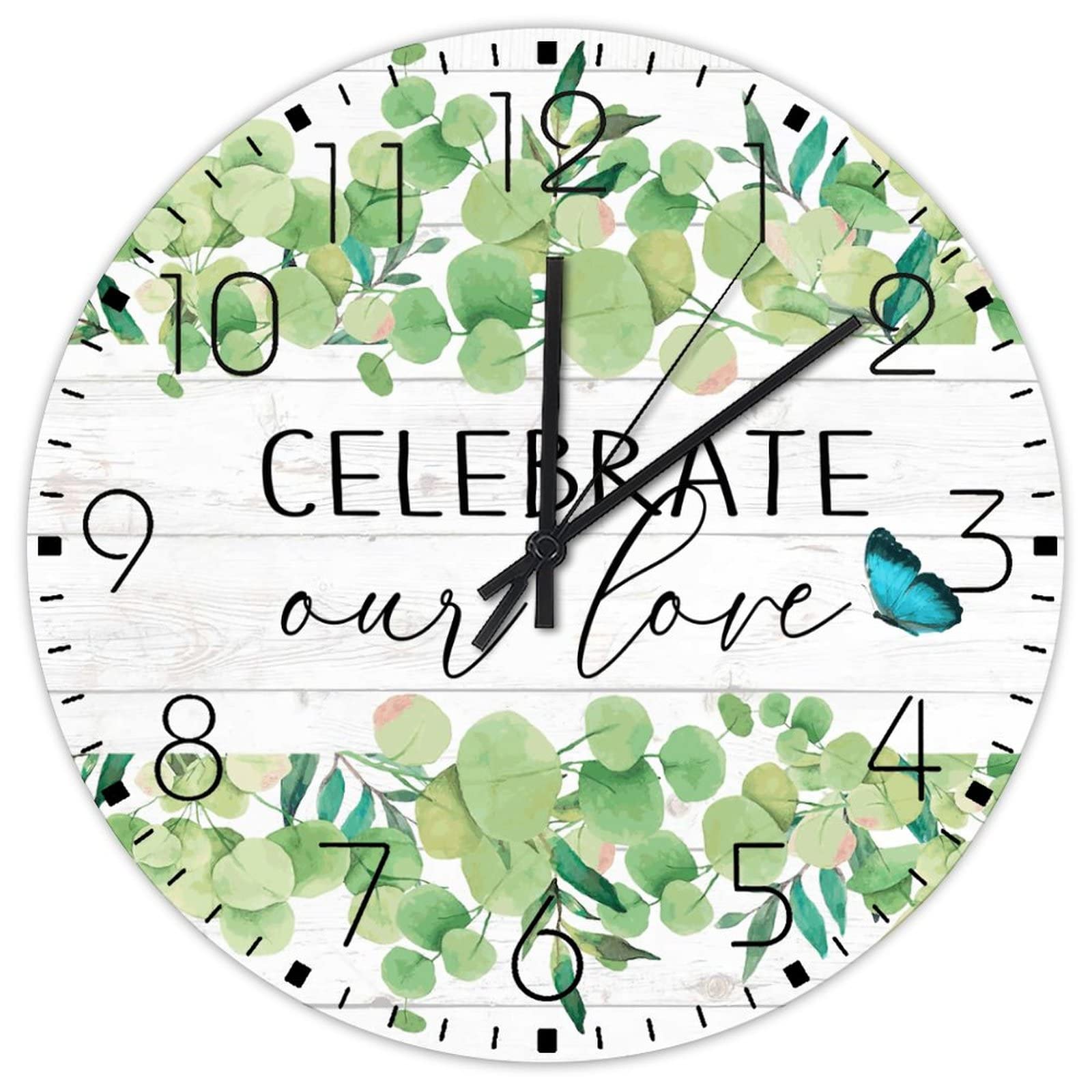 Horloge murale en bois de 38 cm silencieuse à piles pour la décoration du bureau