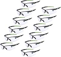 Vista 43 de ProtectX Anteojos de seguridad clásicos, lentes antivaho resistentes a los arañazos, gafas protectoras para el trabajo, interior/exterior, ANSI Z87.1