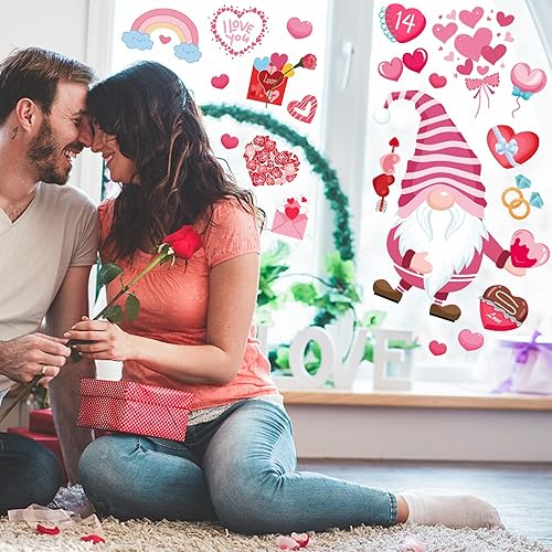 Miniatura 3 de Se adhiere a la ventana del día de San Valentín, con forma de corazón, para ventana de San Valentín, para ventanas de cristal para decoración de