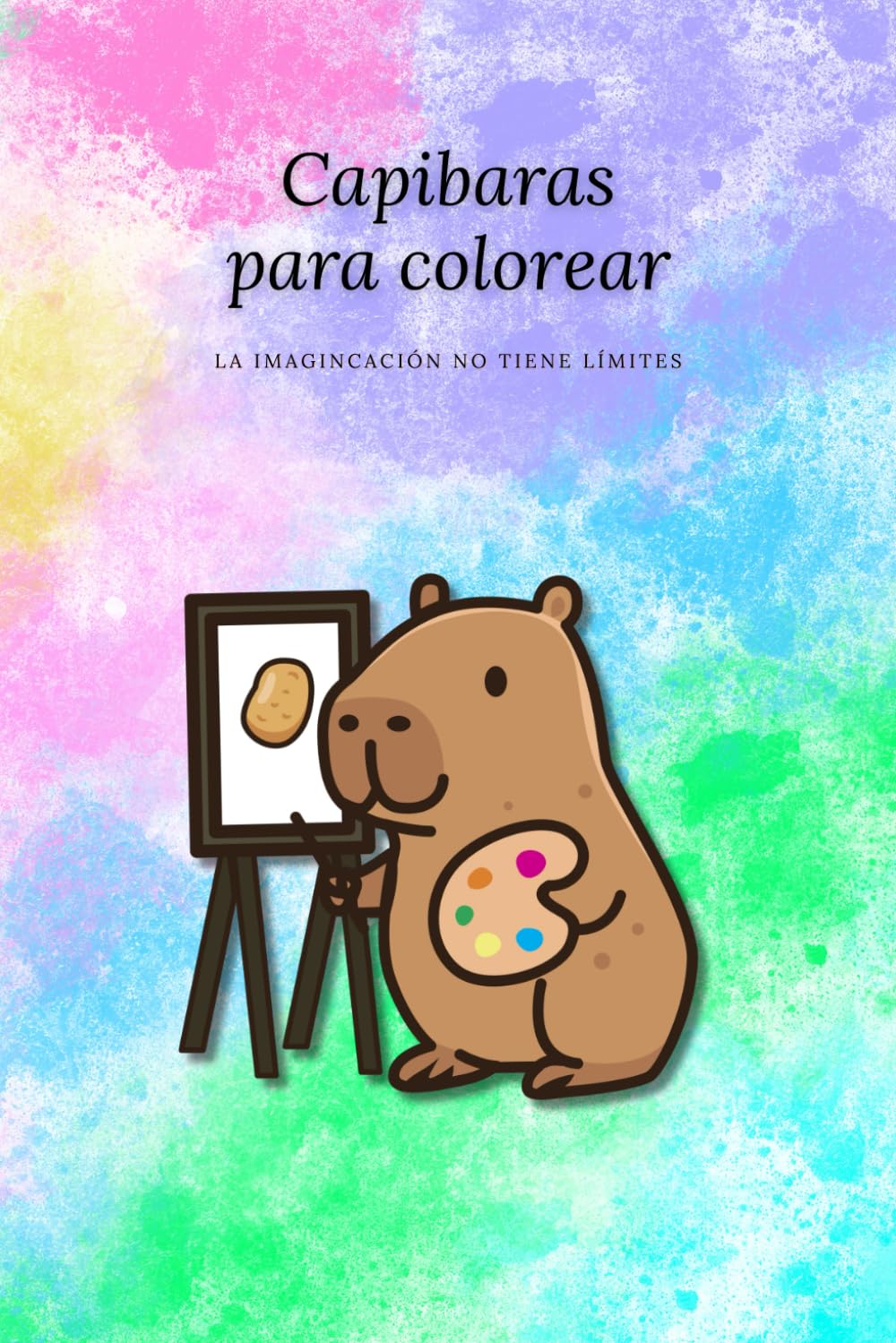 Capibaras para colorear: Libro de colorear kawaii para niños y niñas · 25 dibujos adorables de capibaras