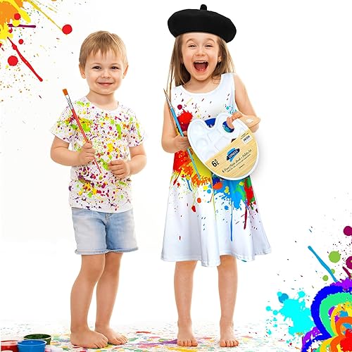 Miniatura 6 de 9 piezas de accesorios de disfraz de artista para niña, pintor, vestidos sin mangas, boina, bandejas de pintura para Halloween, día de la carrera