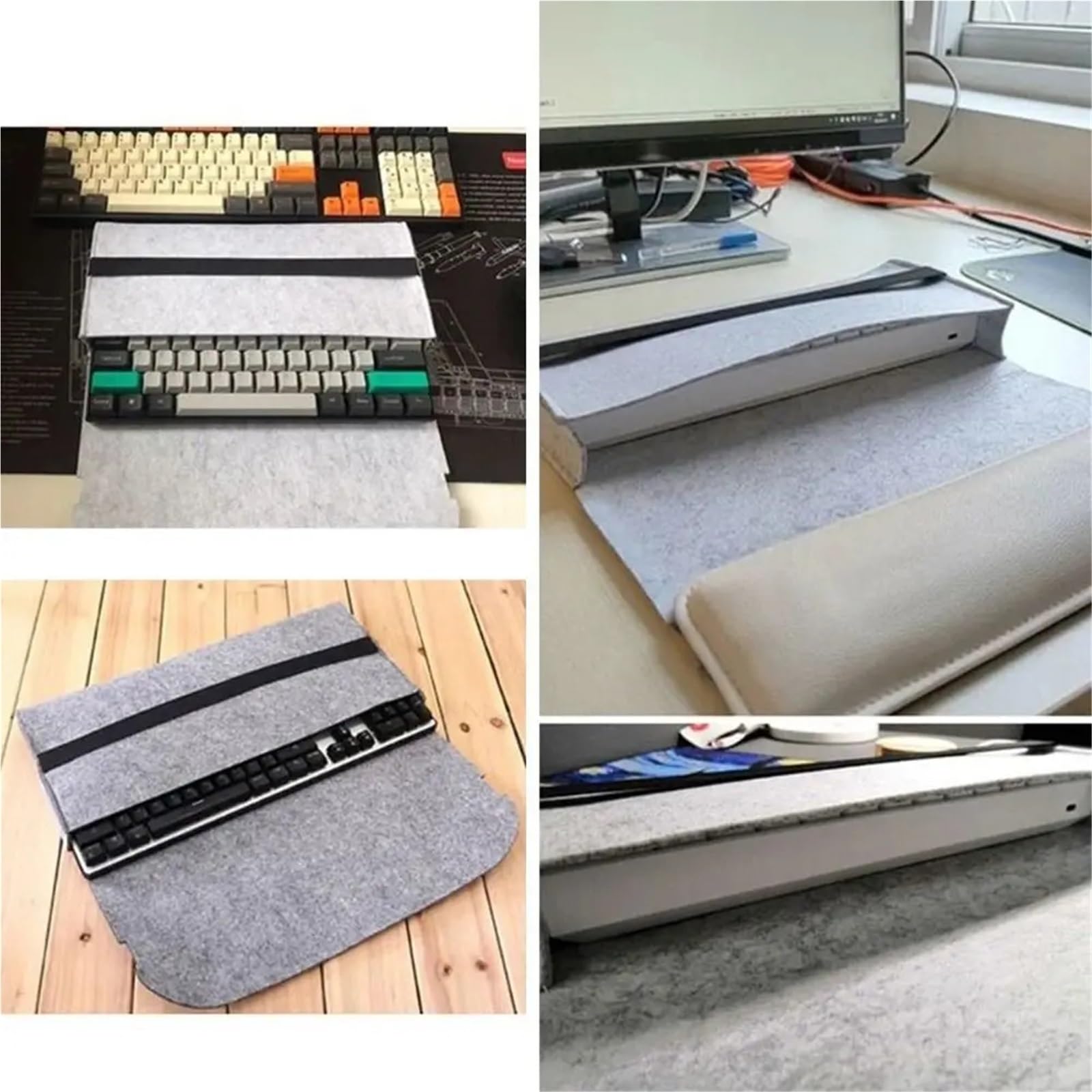 Funda Protectora Para Teclado Bolsa de almacenamiento de llaves 60/ 87/104, funda protectora, bolsa for teclado de ordenador, Estuche de transporte for teclado, bolsa de fieltro, paquete for teclado(L