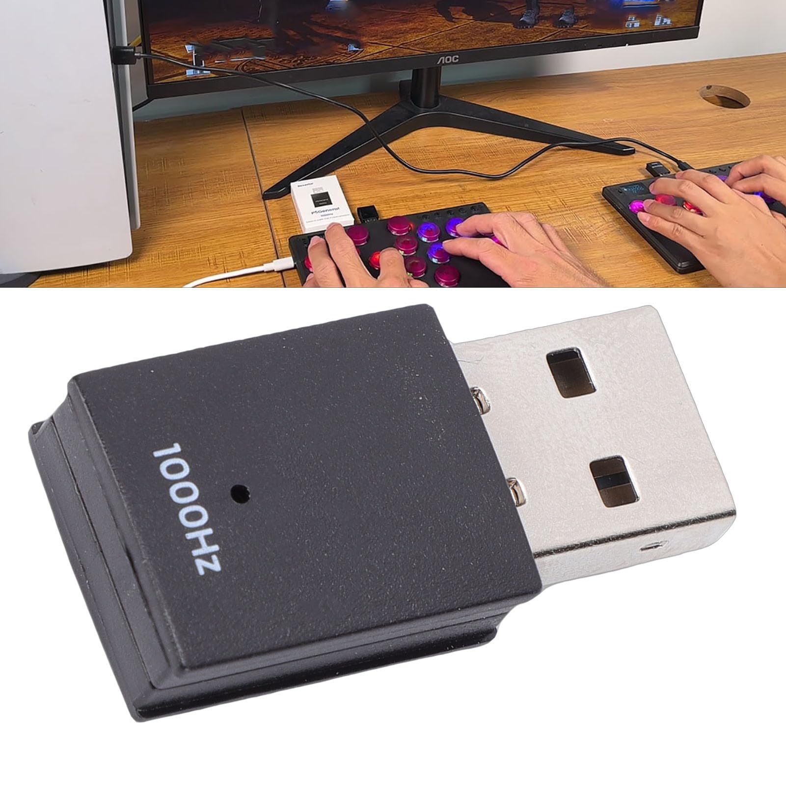 Bezprzewodowy Adapter Kontrolera USB, Kontroler Konwertera Adaptera do Gier, Wysoka dokładność i Niskie Opóźnienia, Plug and Play ForHITBOX Przenośny Bezprzewodowy Adapter