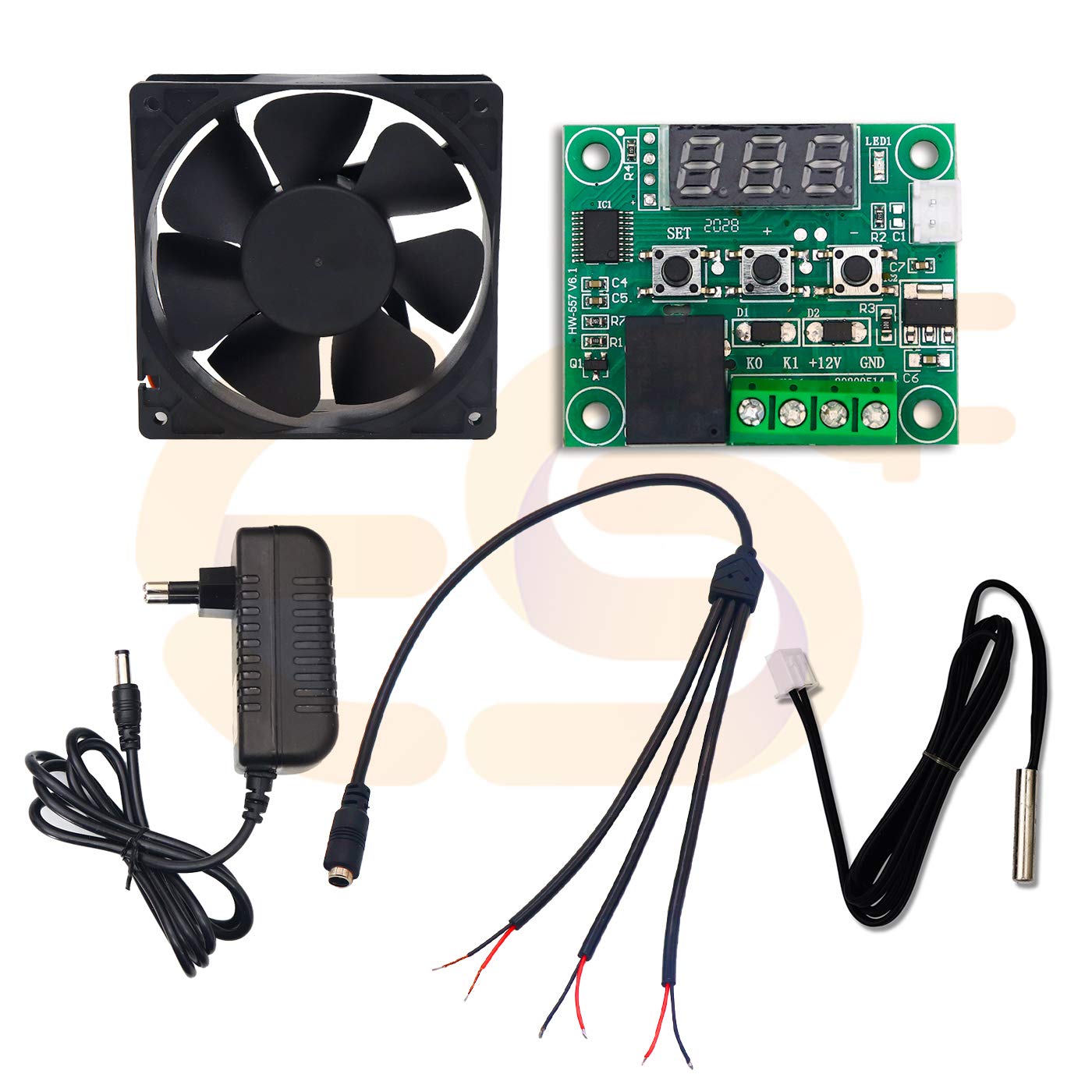 Electronic Spices W1209 Temperature Sensor and Controller + 3" Fan + 12V 2amp Adapter +DC Splitter Cable (B08YRCZQ3V) Amazon Price History, Amazon Price Tracker