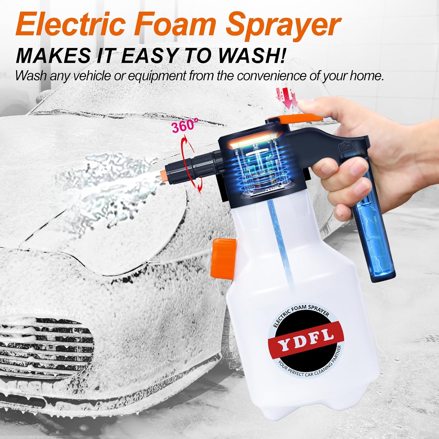 Electric Foam Sprayer 2L,Pressurized Sprayer with Charge