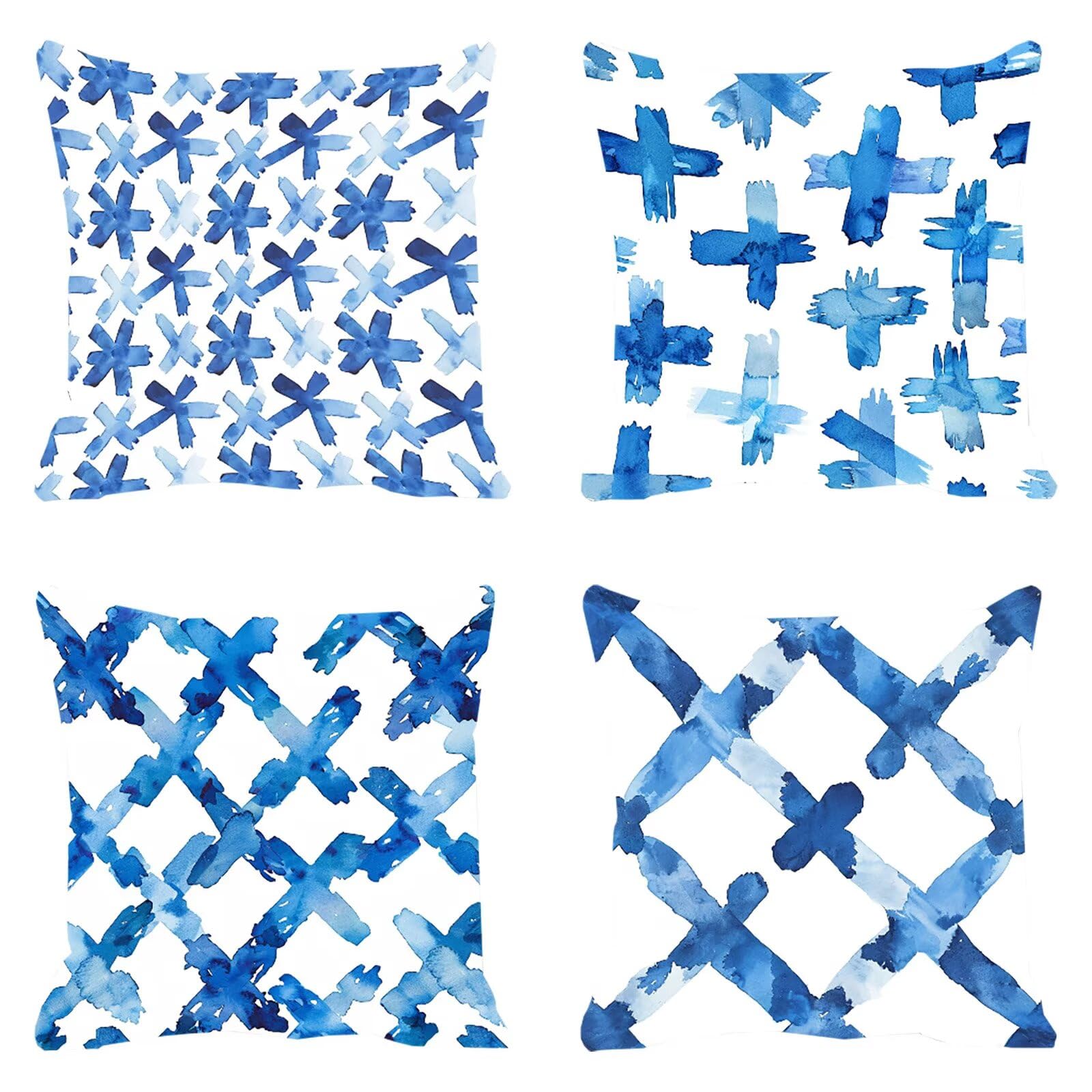 Housse de coussin exterieur impermeable bleu 35x35 pour salon de jardin