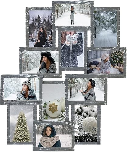 Miniatura 9 de Marcos de fotos collage de 12 aperturas de Reunion Friends Family Memory Photo Frames Collage para decoración de pared, marco de fotos, selfie,