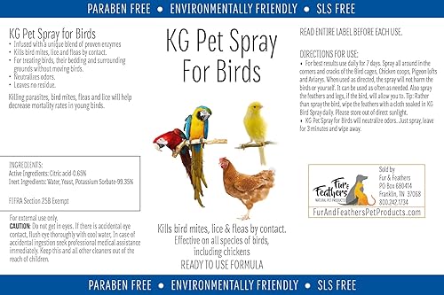 Miniatura 2 de KG Spray para mascotas para pájaros, fórmula lista para usar (16 onzas)