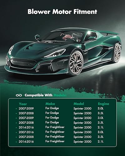 Vista 1277 de SCITOO 700188 Reemplazo del motor del ventilador HVAC con jaula de ventilador para Toyota Tacoma 2005-2015, reemplazo OE - 87103-04043, 87103-04044