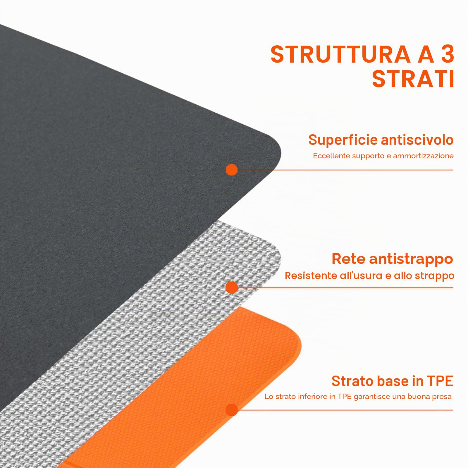 EKE Tappetino da yoga pieghevole, da viaggio, leggero e portatile, ideale per yoga, pilates, fitness, sport, allenamento, con borsa per il trasporto in tela