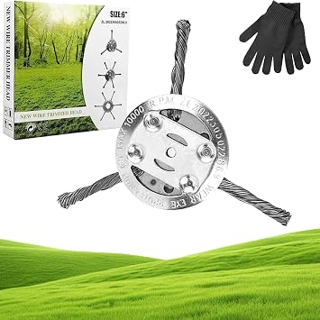 2025 New Steel Wire Grass Trimmer Head, 6 Inch Universal Steel Wire Trimmer Head for Weed Eater, Compatible with Most Lawn Mower,Tool-Free Installation 3 Blades,1