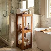 Vista 3 de AquaTeak El soporte de baño cuadrado de teca de tres niveles original Sula