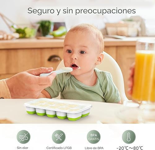 Miniatura 2 de DOQAUS Bandeja para cubitos de hielo con tapa y contenedor, paquete de 4 bandejas de plástico de silicona para congelador con caja/recipiente