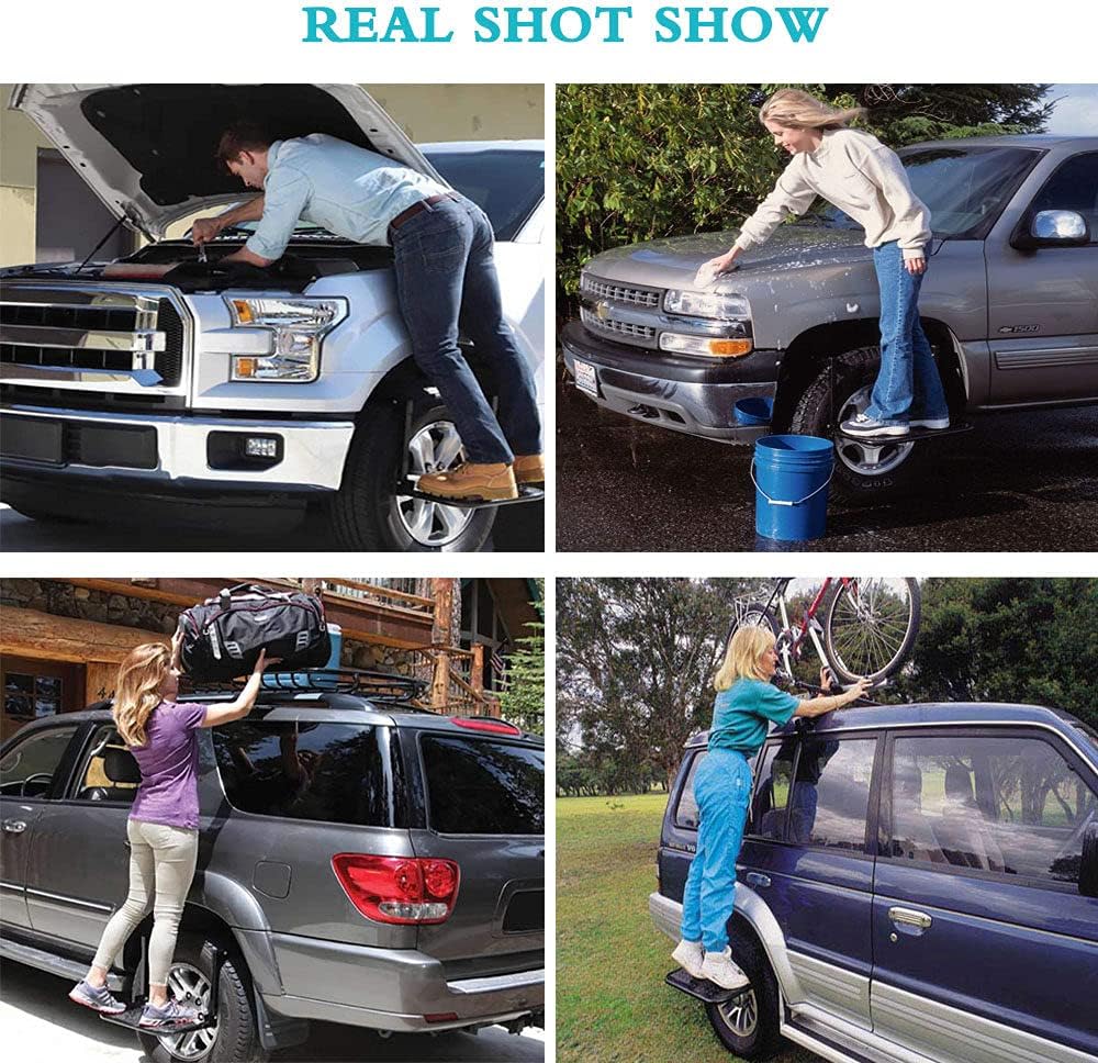 SUV Step,Wheel Step Tire,Tire Step,Adjustable Height and Width Suitable for All Tires Below 14.9In Black.