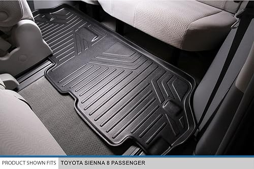 Miniatura 5 de SMARTLINER Juego de tapetes de piso de ajuste personalizado de 3 filas compatibles con Toyota Sienna 2013-2020