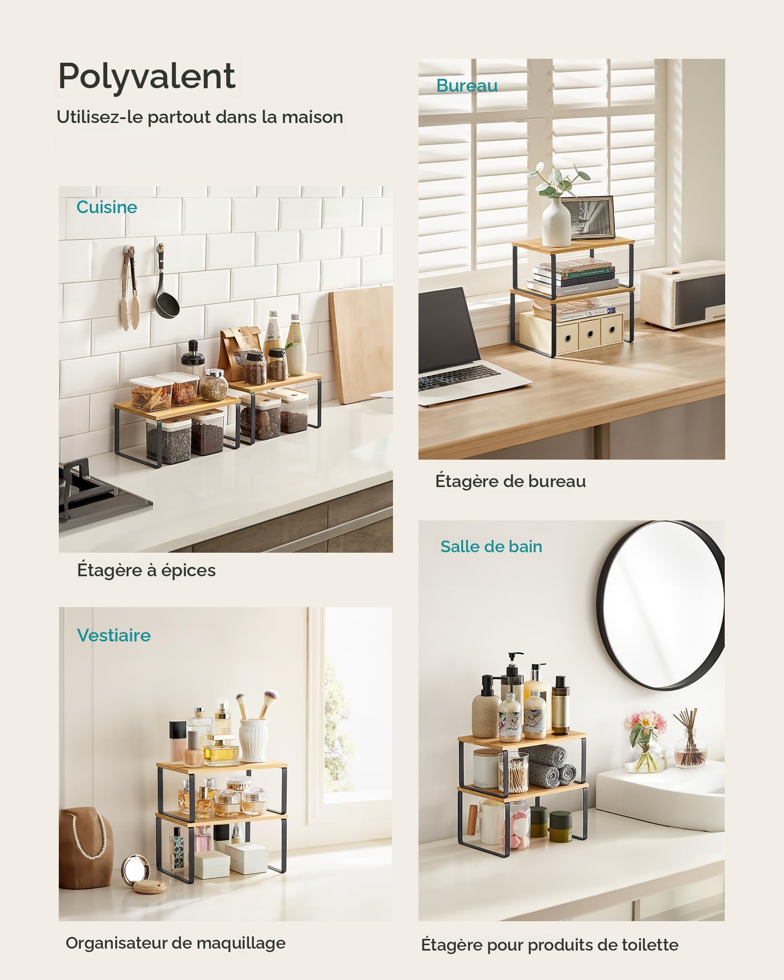 Lot De 2 Tiroirs Télescopiques Extensibles Pour Armoires De Cuisine Et étagères De Rangement (32-48 Cm X 42 Cm X 6 Cm), Pas De Perçage Ni De Clouage Nécessaires