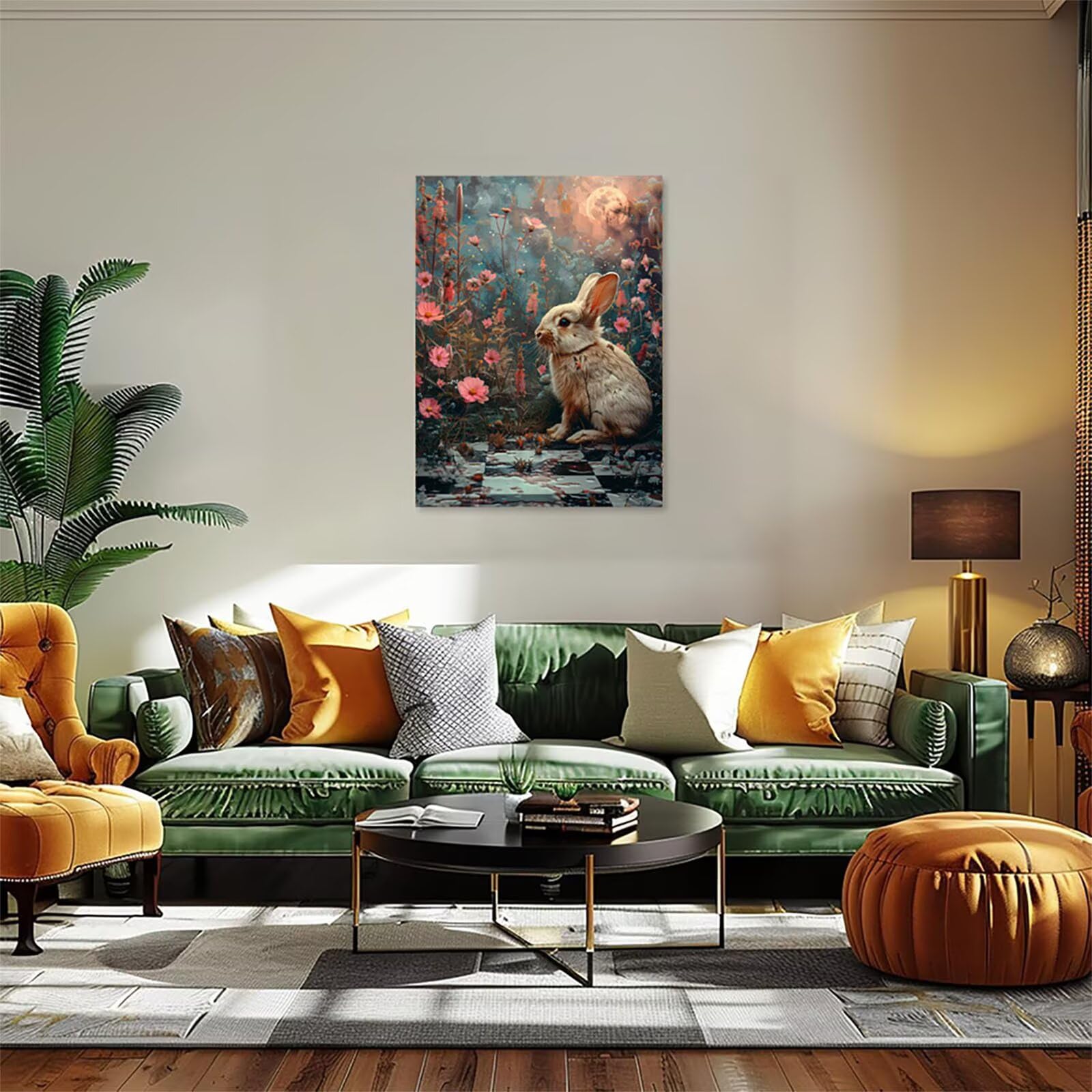 Rabbit Painting By Numbers Adult with Frame, Painting By Numbers Flower, DIY DIY Adult, Paint by Numbers Adult Kit with Acrylic Painting and Brushes, Home Decoration Gift 100x130cm L-6560
