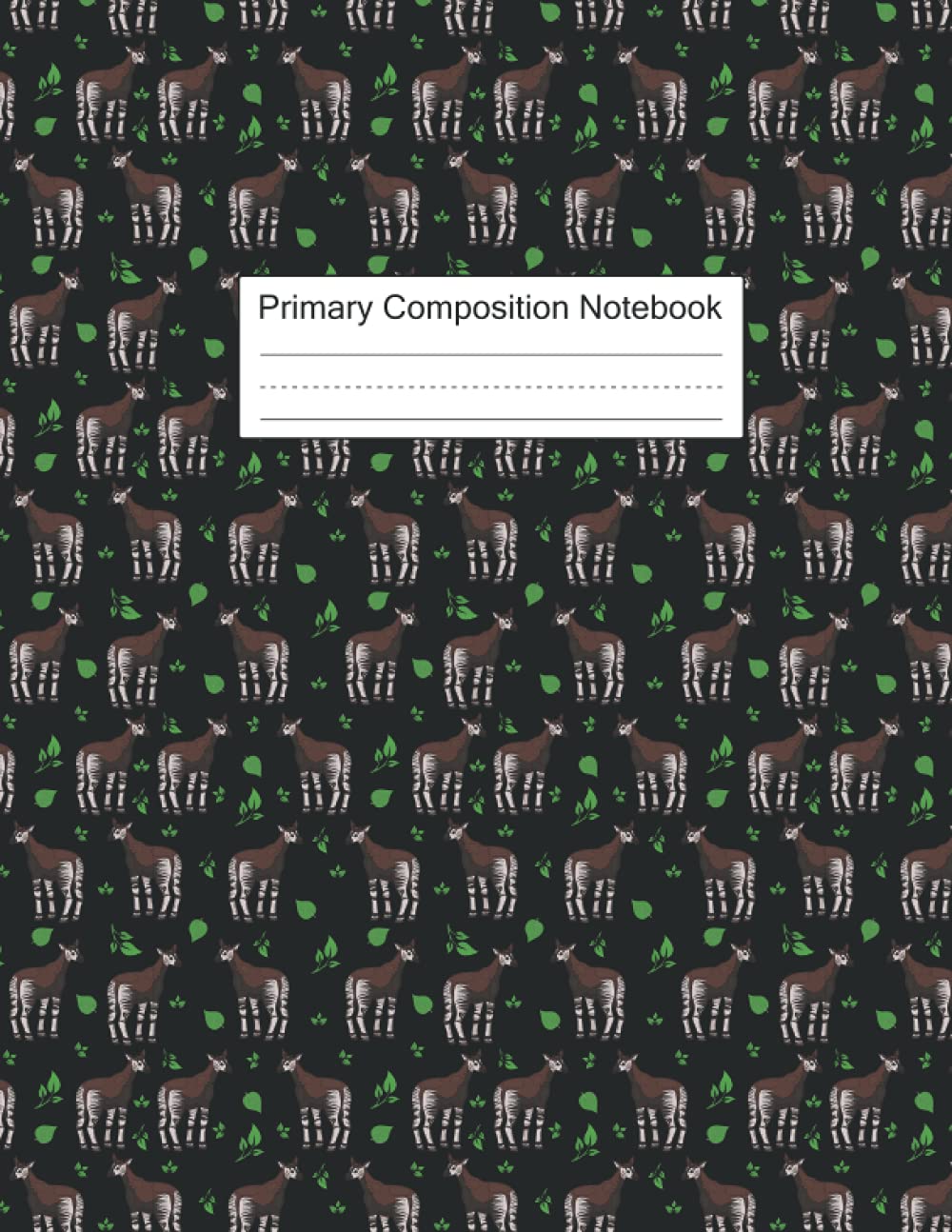 Okapi Primary Composition Notebook: Okapi Blank Lined Primary Composition Notebook To Write Notes Password, Notepad, To Do Lists