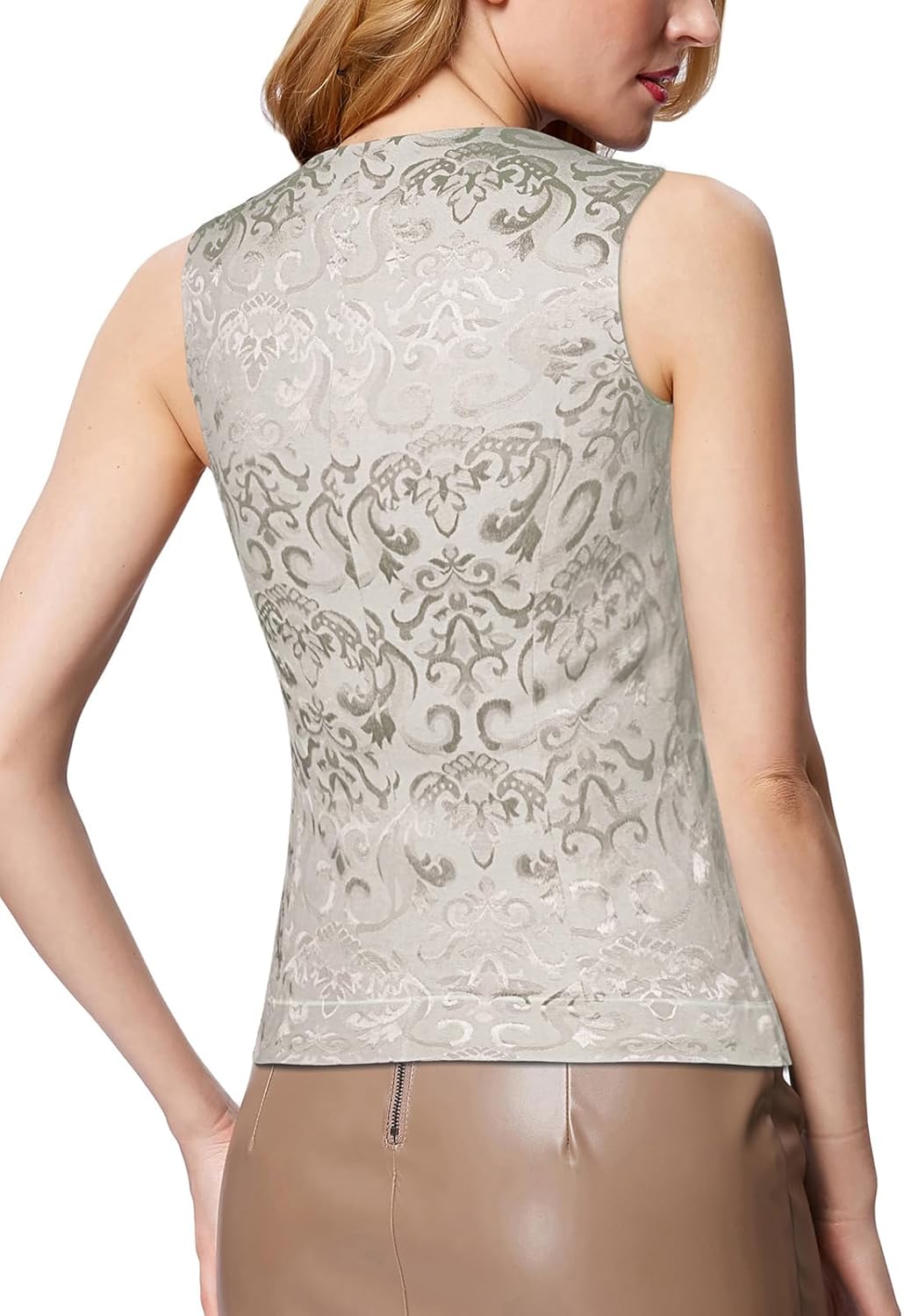 GRACE KARIN Womens Waistcoat Vest Vintage Steampunk Dress Jacquard Jacket - Image 5