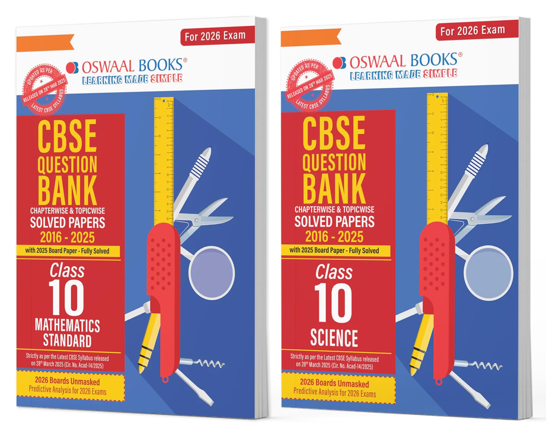 Oswaal CBSE Question Bank Class 10 Set of 2 Books Maths Standard & Science Chapterwise & Topicwise Solved Papers For 2026 Board Exams Product Bundle – April 3, 2025