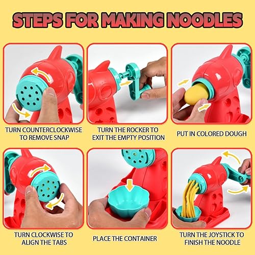 Miniatura 4 de Juego de masa, 51 piezas de creaciones de cocina con 24 piezas de masa de color, 2 en 1, para hacer hamburguesas, máquinas, herramientas y