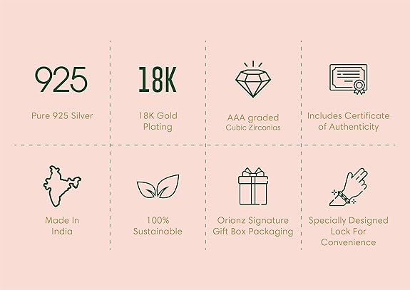 ORIONZ Regal Princess Tennis Bracelet for Women 925 Sterling Silver | Anti Tarnish 18k Gold Plated Bracelet with Cubic Zirconia Crystal Diamond | Gifts for Women & Girls