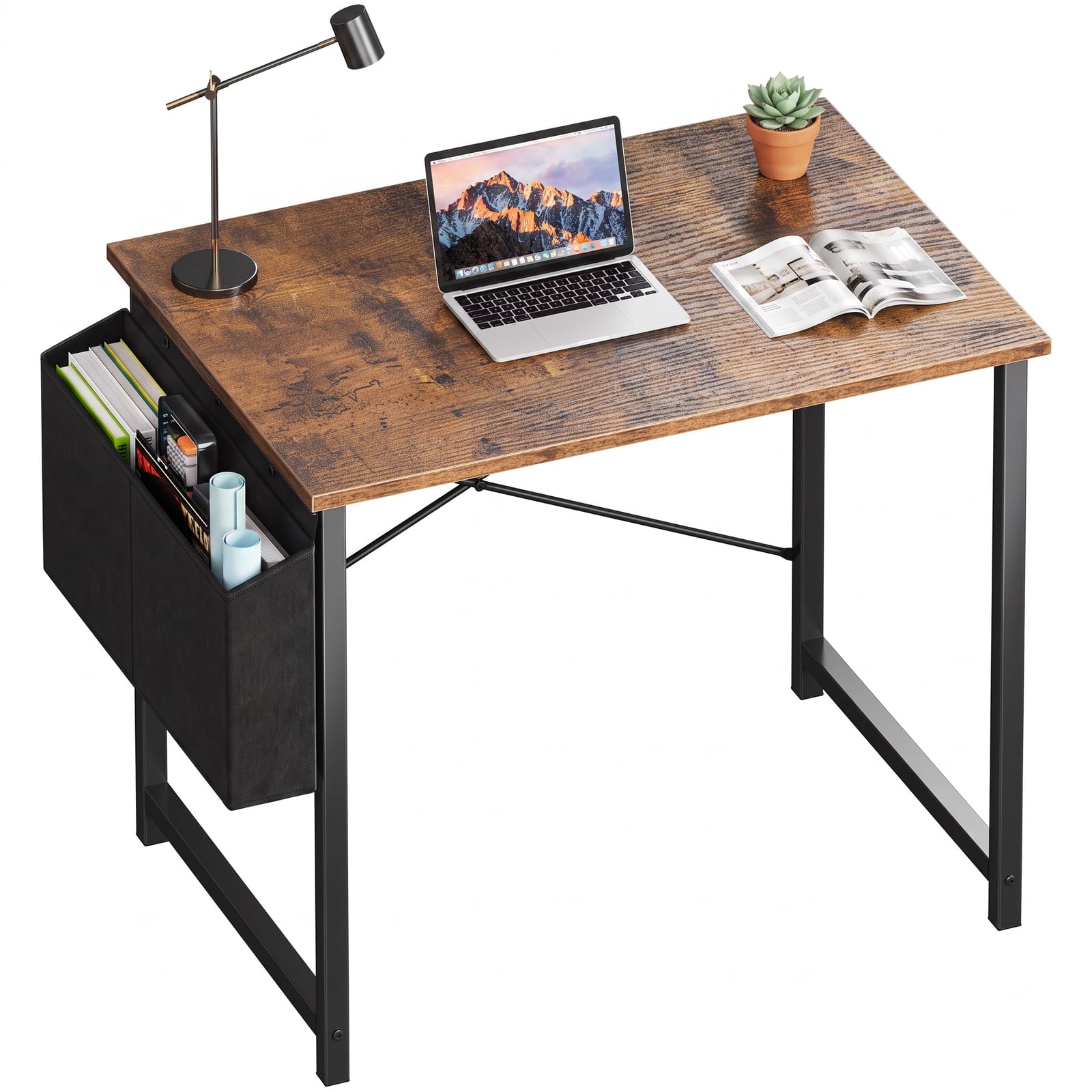 OLIXIS Small Computer Desk, 31 Inch Gaming Desks for Home Office, Brown
