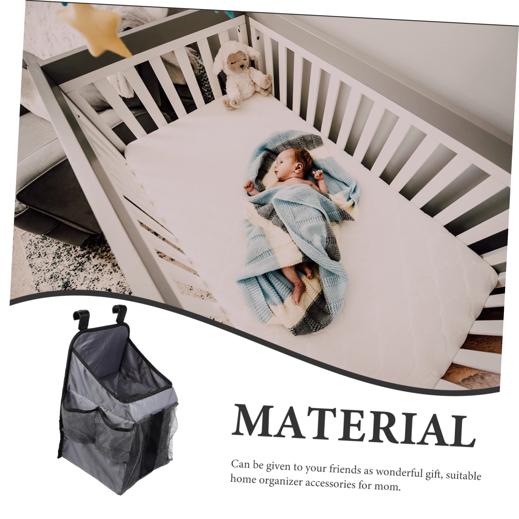 Bolsa De Pañales Organizador Colgante para Cuna Cambiador y Guardería Bolsillos para Pañales y Biberones para Dormitorio Infantil