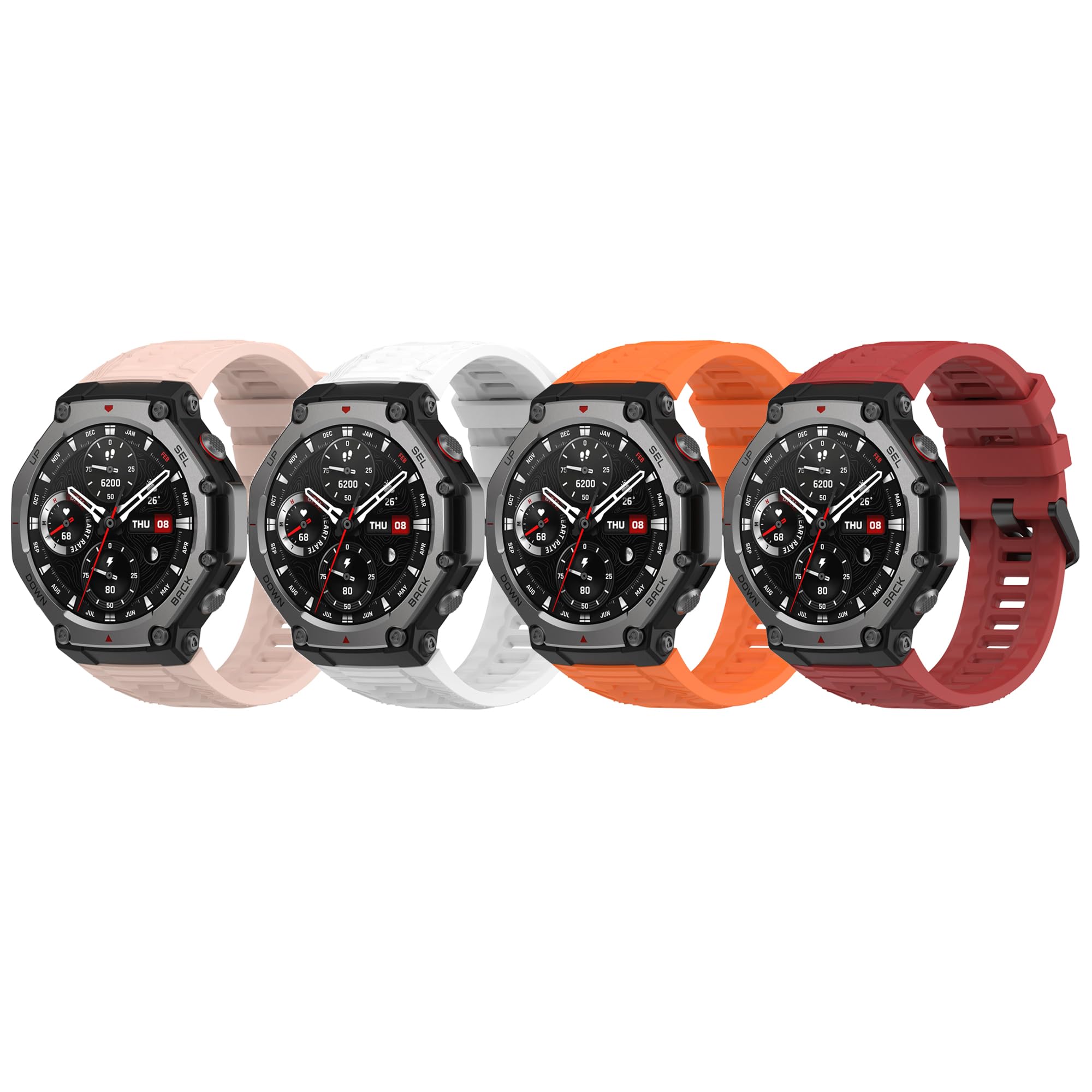 Bracelet de rechange en silicone souple pour Amazfit T-Rex 3 Smartwatch Amazfit T-Rex 3 (sans tracker, bracelets de rechange uniquement)