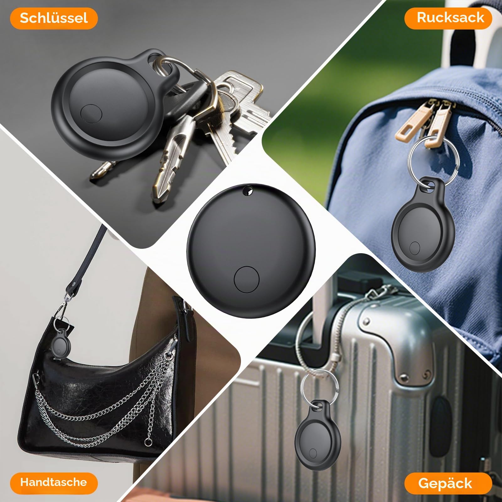 Air Tracker Tag Android Smart Tag, Schlüsselfinder KeyFinder kompatibel mit Google Mein Gerät Finden APP (Android NUR), Bluetooth Key Finder für Gepäck/Taschen/Koffer/Brieftasche (4Pack Weiß)