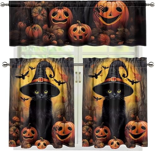 Miniatura 21 de Juego de 250 cortinas de cocina con bandera estadounidense para ventanas, fácil de instalar, cortinas cortas de 24 pulgadas con bolsillo para barra