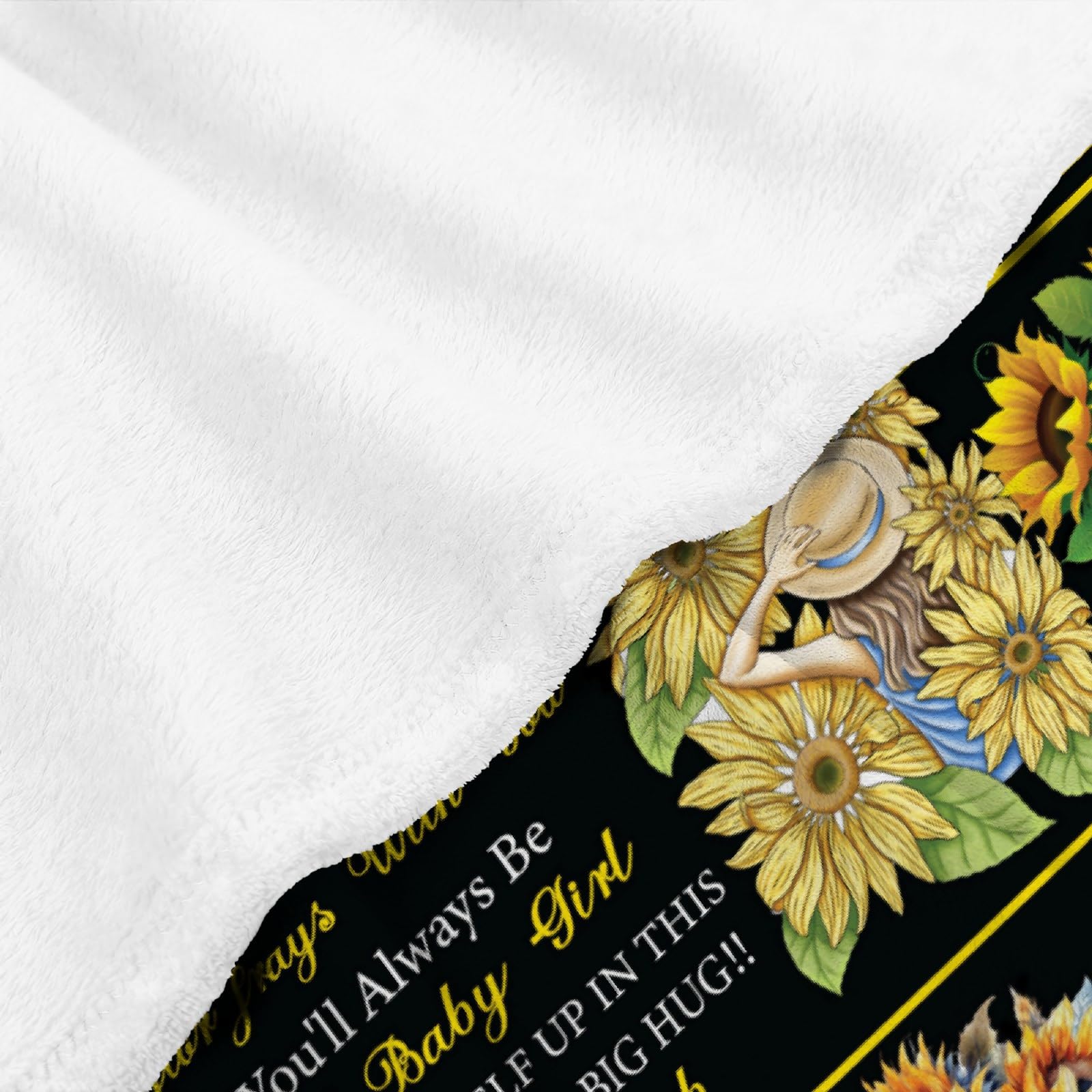 Personalized To My Granddaughter Blanket From Grandma Grandpa Sunflower My Sunshine I Love You Granddaughter Birthday Christmas Bed Quilt Fleece Throw Blanket