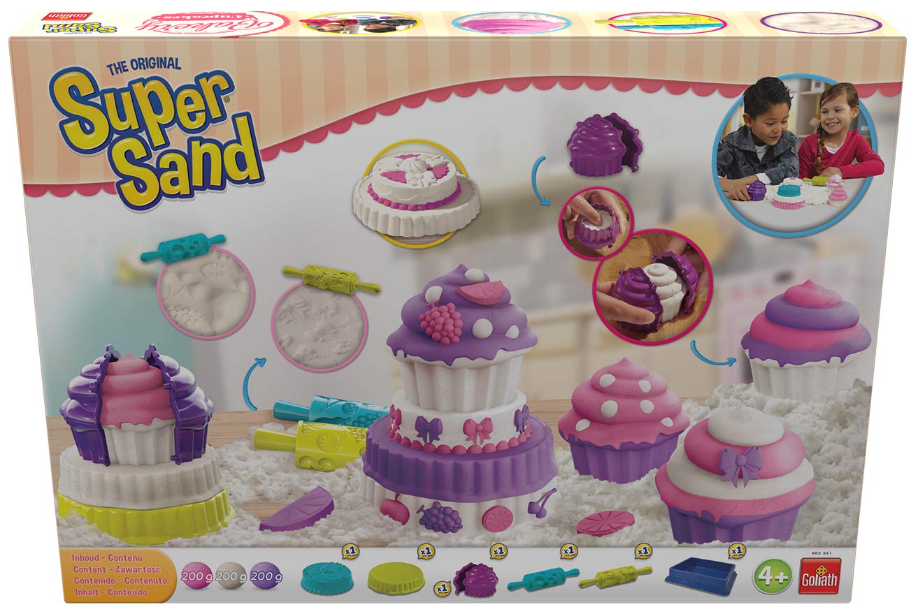 Goliath Toys 383341.006 Goliath Cupcakes magiczny Super Sand do piasku w pokoju dziecięcym, zalecany dla dzieci od 4 lat, biały