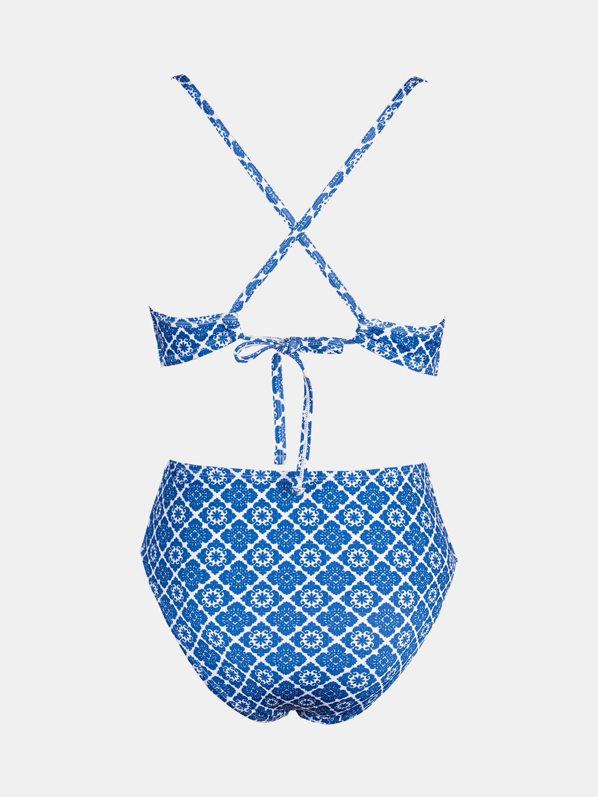 CUPSHE Costume da bagno intero da donna con scollo profondo e ritagli costume da bagno testurizzato increspato incrociato sulla schiena autoreggente costumi da bagno