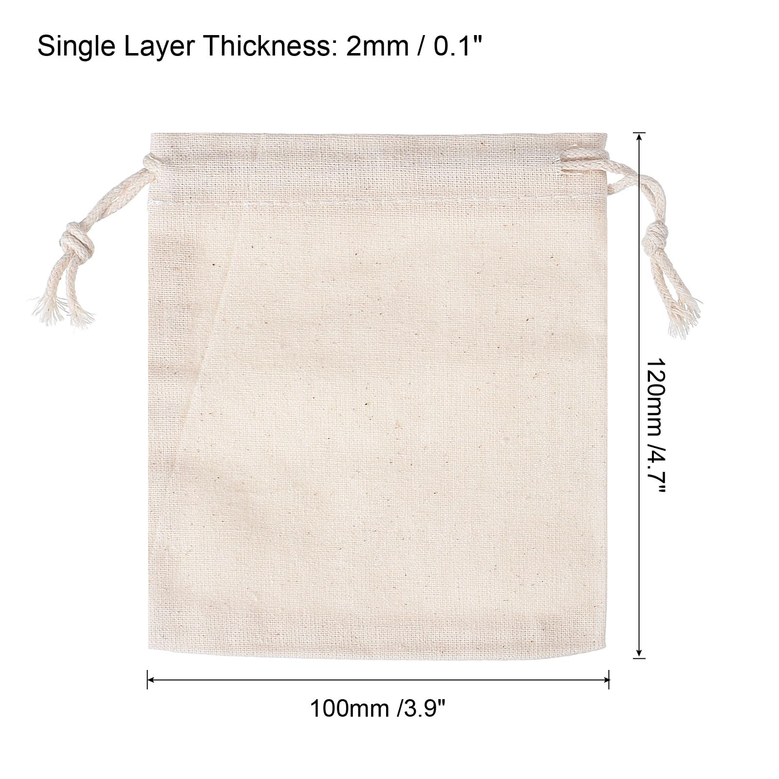 PATIKIL 5"x4" Coin Sacks Bag, 12 Pack Bank Coin Deposit Change Transit Bags Canvas Money Bag with Drawstring Gift Bag Style 2, Beige - Image 2