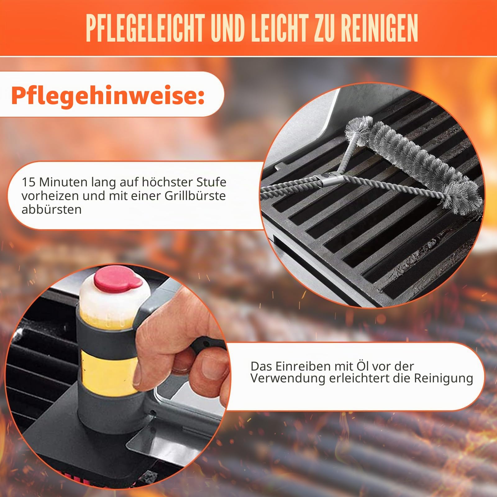 GFTIME 49,5 x 32,5cm 7524 Grillrost Gusseisen für Weber Genesis E-310/320/330, S-310/320/330, EP-310/320/330, CEP-310/320/330 (2007-2016), Grillrost für Enders Monroe 3 Gasgrill, 7528, 2 Stücke