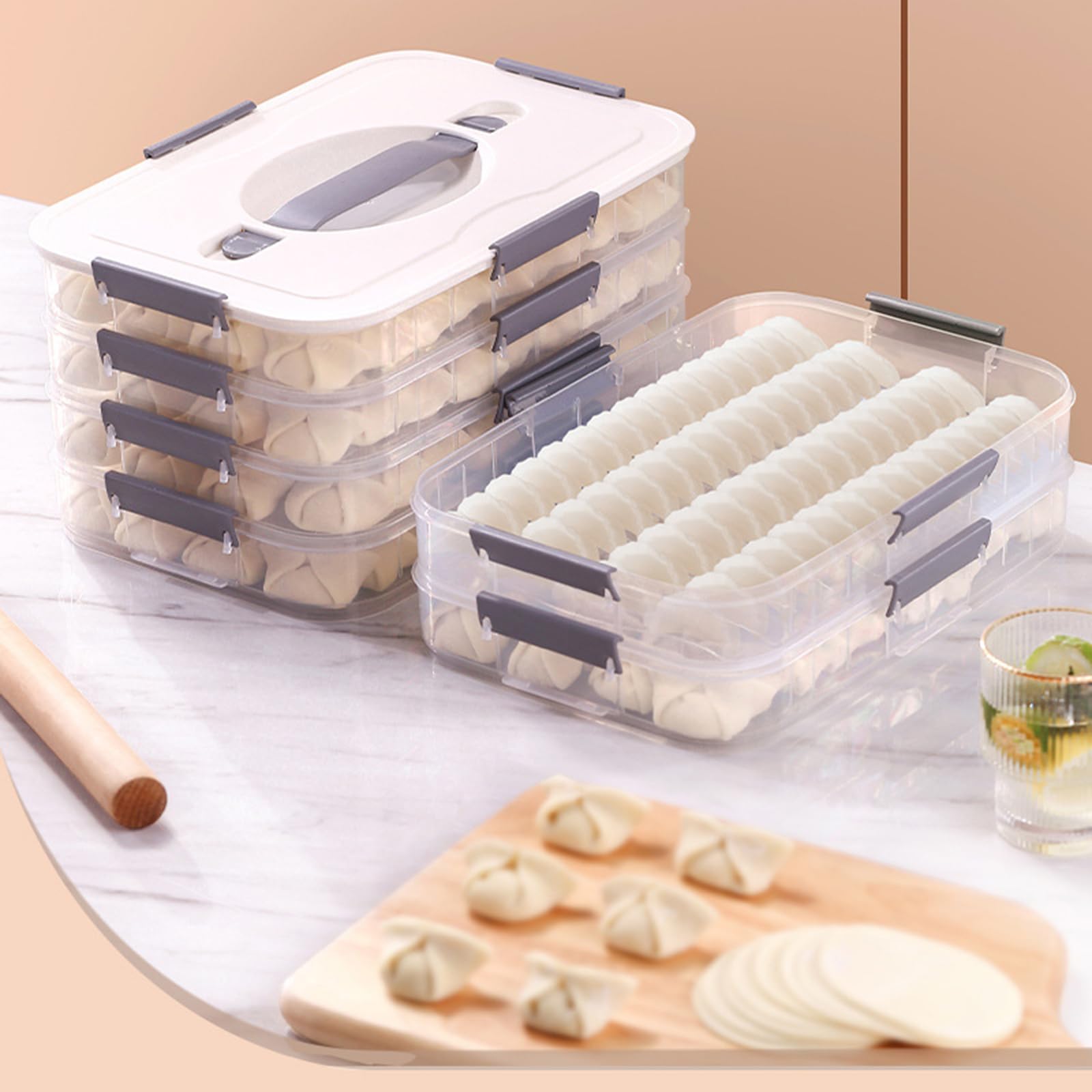 Multi Layer PP Contenitore Alimentare Con Coperchio E Per Gnocchi Cookie Snack Frutta