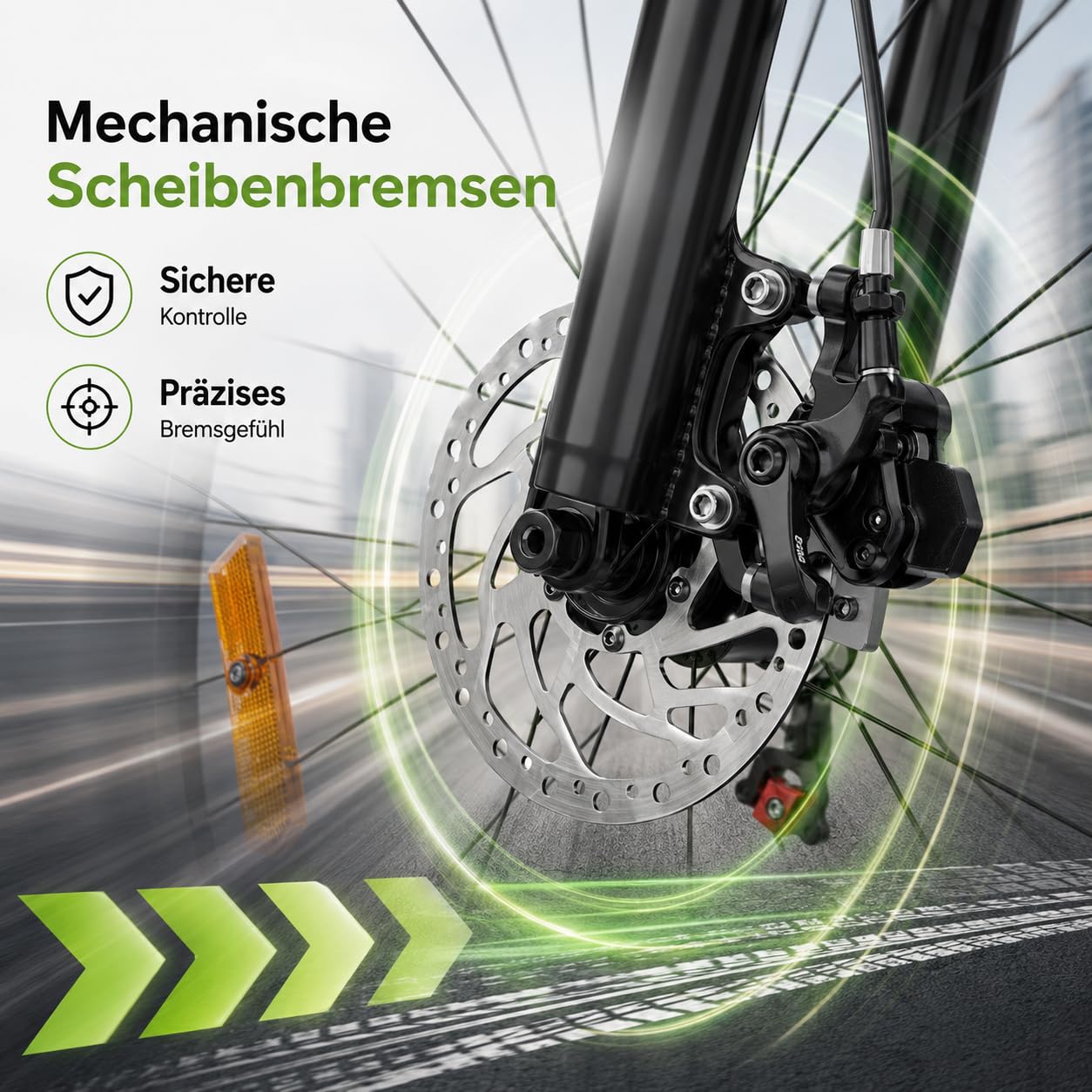 E-Bike 250W Motor 48V20 Akku 7-Gang mit Federdämpfung Scheibenbremsen | 25 km/h Höchstgeschwindigkeit, 100-120 km Reichweite, Scheibenbremsen, Herren & Damen, Stadt & Gelände