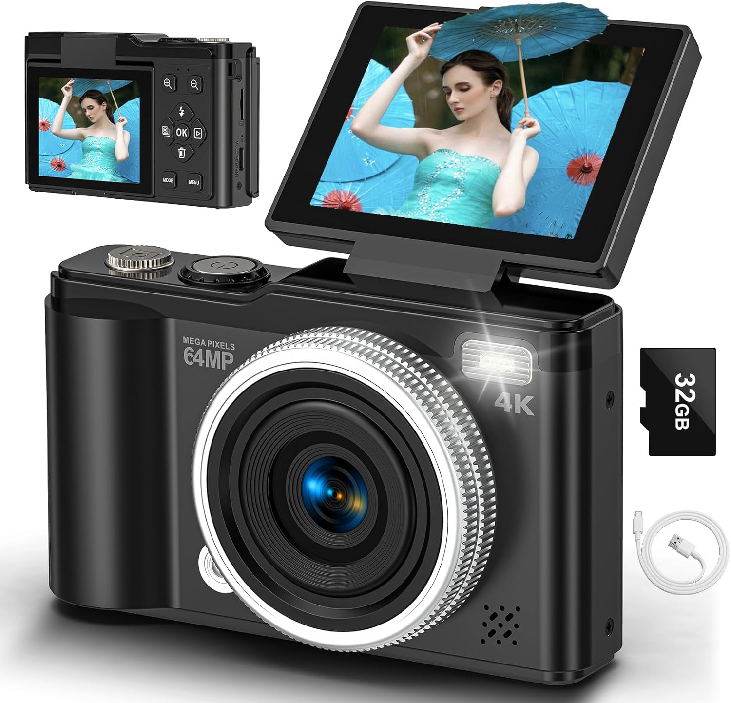 Digital Cameras for Photography – 4K 64MP Vlogging...