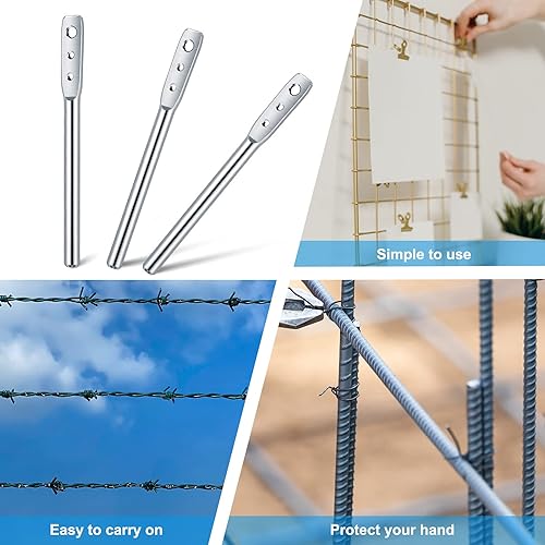 Miniatura 7 de 3 piezas 3 agujeros alambre Twister multifuncional Bender herramienta de alambre de alta resistencia torsión demasiado herramienta de esgrima para