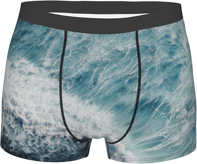 Amazon Co Jp かっこいい 海の波 平角パンツ メンズボクサーブリーフ メンス 立体構造 透気 下着 肌着 吸水速乾 通気吸汗 抗菌防臭 レギュラーショーツ 男性用 ファッション