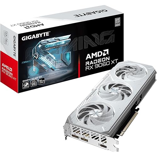 GIGABYTE Radeon™ RX 9060 XT Gaming OC ICE 16G Graphics Card (16GB GDDR6, 128-bit, PCIe 5.0, HDMI/DP 2.1, 2 Slot, Hawk Fan, Server-Grade Thermal Gel, Reinforced Structure)