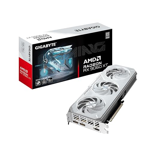 GIGABYTE Radeon™ RX 9060 XT Gaming OC ICE 16G Graphics Card (16GB GDDR6, 128-bit, PCIe 5.0, HDMI/DP 2.1, 2 Slot, Hawk Fan, Server-Grade Thermal Gel, Reinforced Structure)