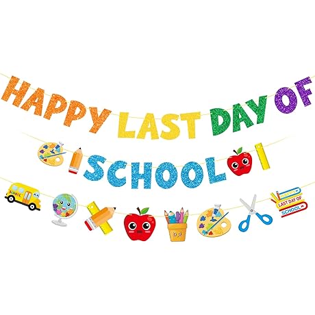 Happy Last Day of School Banner - Celebrate School's Out with Joy!