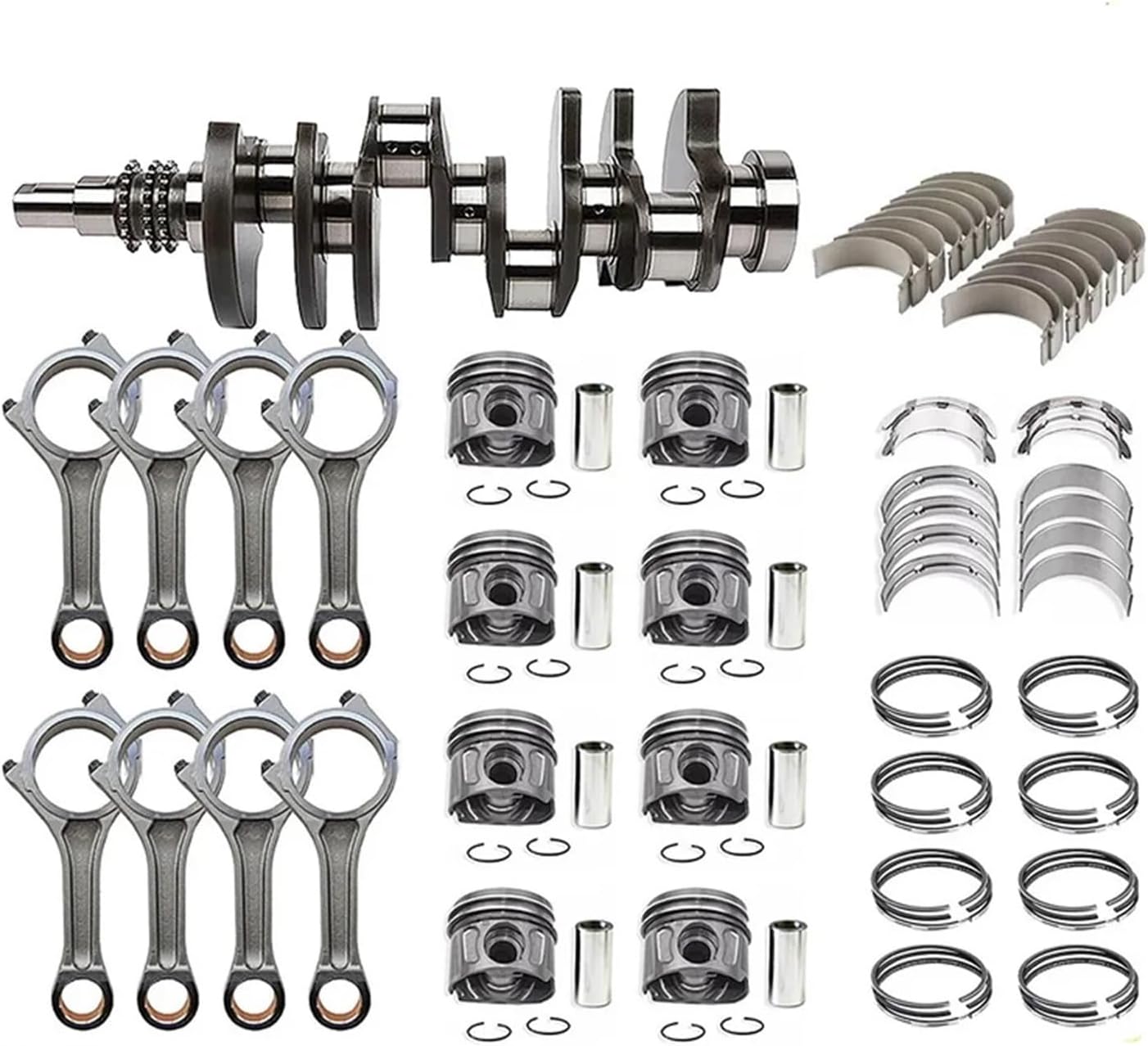 Engine Parts Crankshaft Connecting Rod Bearings Piston Set Fit 4.4 L V8 Diesel 448DT Compatible For LAND ROVER L405 L494 448DT LR035361