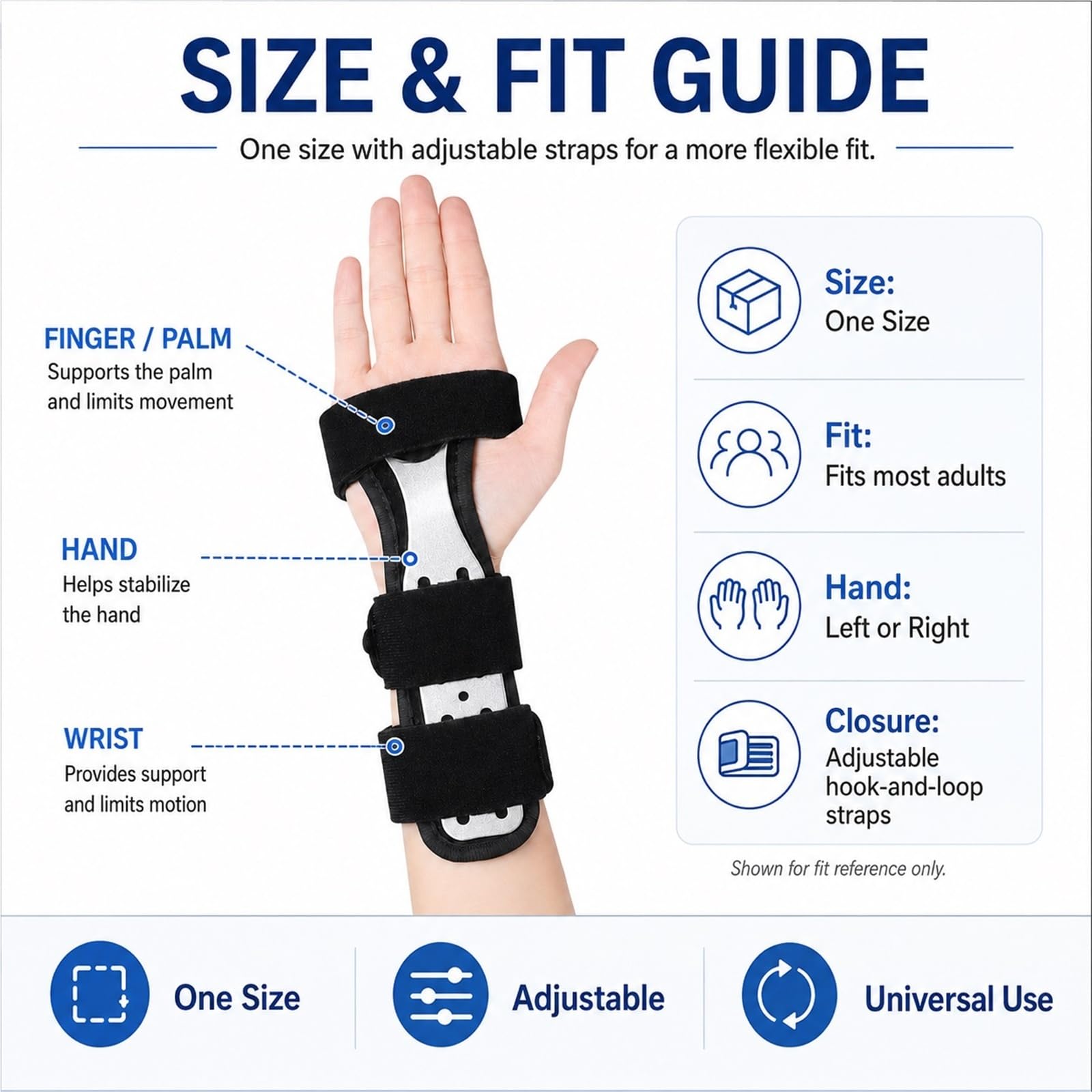 Tutore Mano Post Ictus e Supporto Polso per Tunnel Carpale Immobilizzatore Dita per Riabilitazione Atrofia Muscolare Stecca Notturna Ergonomica Regolabile