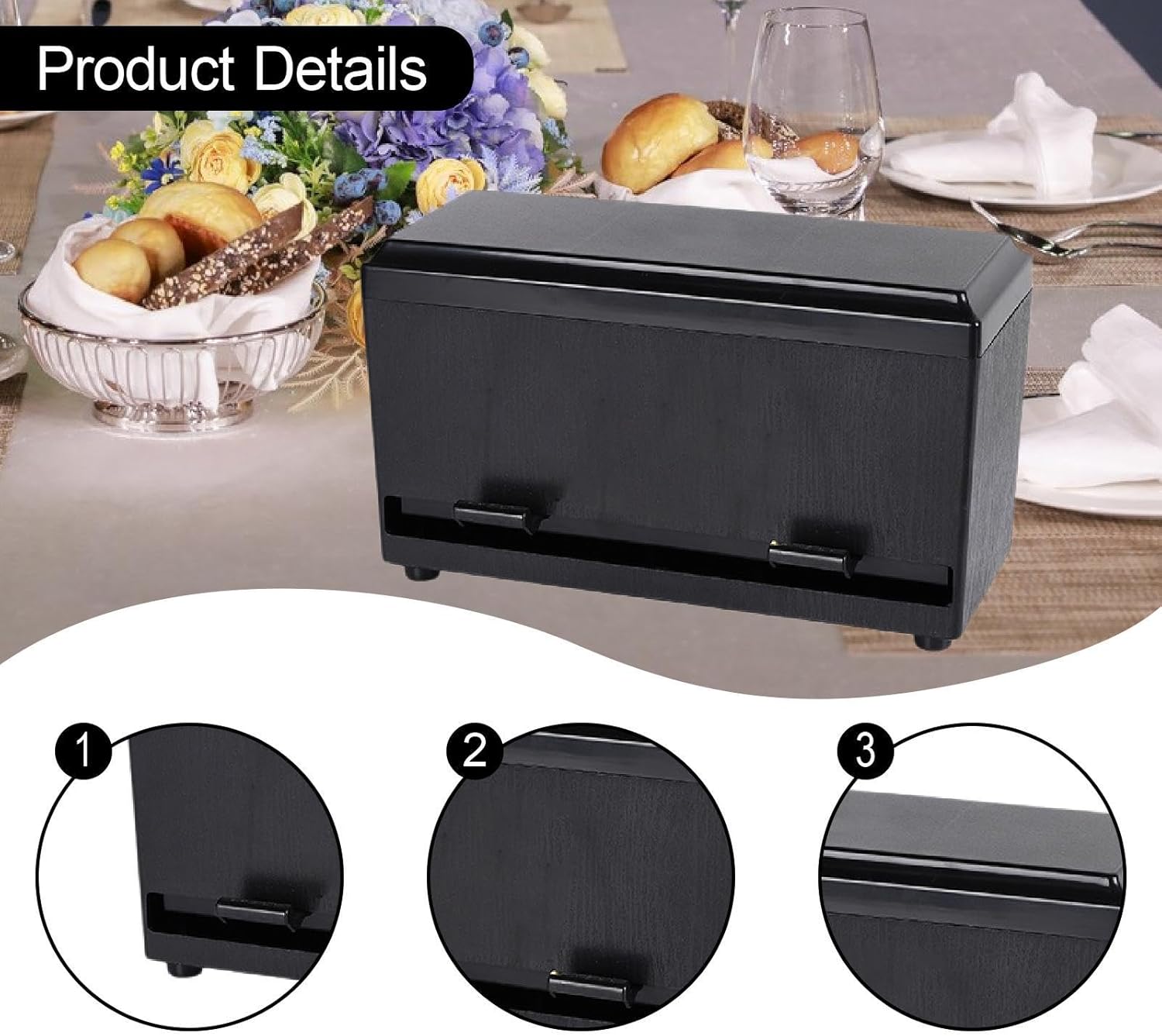 Straw Dispenser Storage Box, Practical Portable Organizer Drinking Straw Holder, for Dining Room Living Room Cafe Countertop, Black 30x12.6x18cm